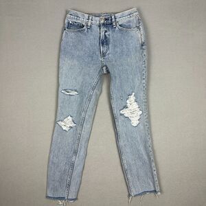 Rag & Bone Womens Size 27 Destroyed Skinny Jeans Madison Whole Blue Denim USA